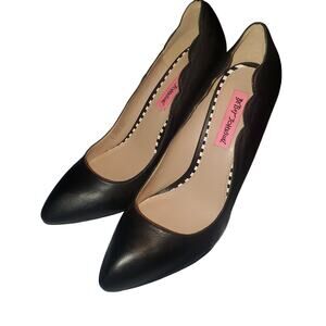 Betsey Johnson Size 9 Raciee Black Scallop Stilleto Heels Glam Vamp Whimsygoth